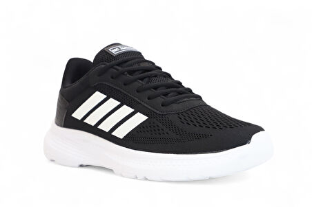 2202-Jamper Anatomik Tabanlı Ultra Hafif Unisex Bağcıklı Sneakers Ayakkabı - NKT02202-siyah-beyaz-44