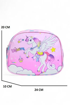 Relaxion 1370 Anatomik Sırt Yapılı Kabartmalı Figürlü Üçlü Set İlkokul Çantası - NKT02211-PEMBE-TEKEBAT