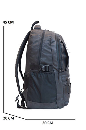 Relaxion 2052-Kamuflaj Üst Kalite Unisex Anatomik Sırt Destekli Günlük,Spor ve Okul Sırt Çantası - NKT02213-Füme-TEKEBAT