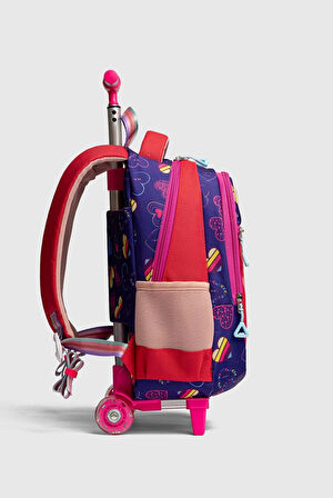 2217-My Polo Anatomik Sırt Yapılı Unisex Işıklı Tekerlekli İlkokul Çantası - NKT02217-MOR-TEKEBAT
