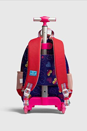 2217-My Polo Anatomik Sırt Yapılı Unisex Işıklı Tekerlekli İlkokul Çantası - NKT02217-MOR-TEKEBAT