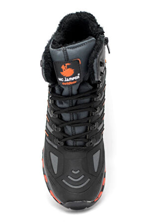 2223-Jamper Anatomik Kaydırmaz Tabanlı Soft Shell Outdoor Trekking Erkek Fermuarlı Spor Bot - NKT02223-Füme-40