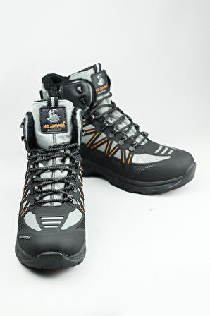 2223-Jamper Anatomik Kaydırmaz Tabanlı Soft Shell Outdoor Trekking Erkek Fermuarlı Spor Bot - NKT02223-gri-44