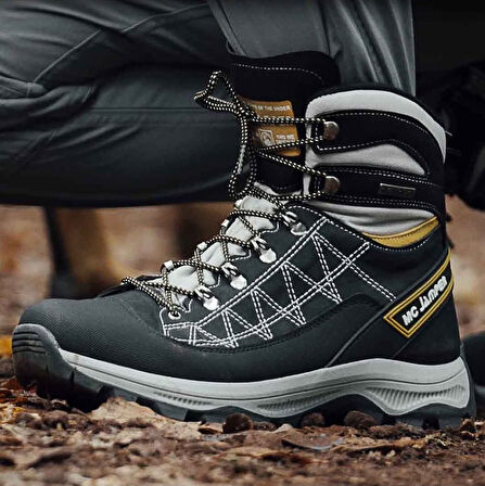 2224-Jamper Anatomik Kaydırmaz Tabanlı Soft Shell Outdoor Trekking Erkek Fermuarlı Spor Bot - NKT02224-gri-43