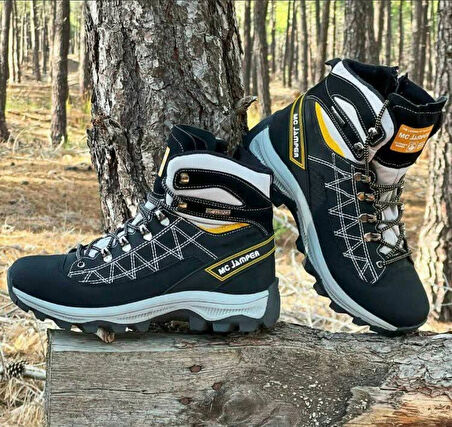 2224-Jamper Anatomik Kaydırmaz Tabanlı Soft Shell Outdoor Trekking Erkek Fermuarlı Spor Bot - NKT02224-gri-44