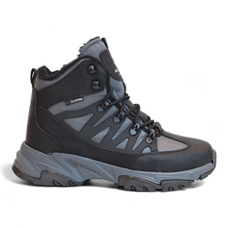 2225-Jamper Anatomik Kaydırmaz Tabanlı Soft Shell Outdoor Trekking Erkek Fermuarlı Spor Bot - NKT02225-Füme-42