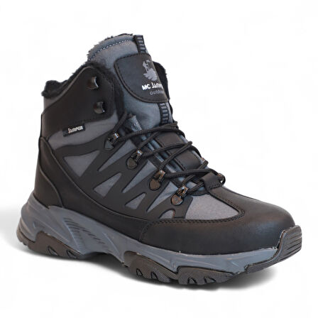 2225-Jamper Anatomik Kaydırmaz Tabanlı Soft Shell Outdoor Trekking Erkek Fermuarlı Spor Bot - NKT02225-Füme-42