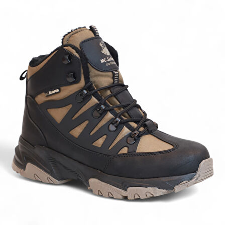 2225-Jamper Anatomik Kaydırmaz Tabanlı Soft Shell Outdoor Trekking Erkek Fermuarlı Spor Bot - NKT02225-Kum-40