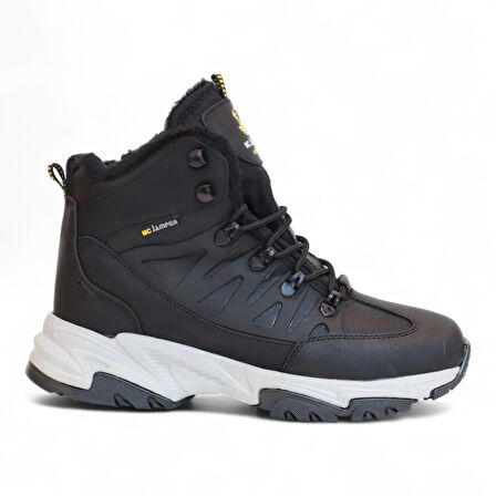 2225-Jamper Anatomik Kaydırmaz Tabanlı Soft Shell Outdoor Trekking Erkek Fermuarlı Spor Bot - NKT02225-siyah-gri-42