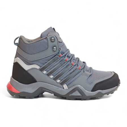 2226-Forza Anatomik Kaydırmaz Tabanlı Soft Shell Outdoor Trekking Erkek Bağcıklı Spor Bot - NKT02226-Füme-43