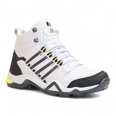 2226-Forza Anatomik Kaydırmaz Tabanlı Soft Shell Outdoor Trekking Erkek Bağcıklı Spor Bot - NKT02226-gri-43