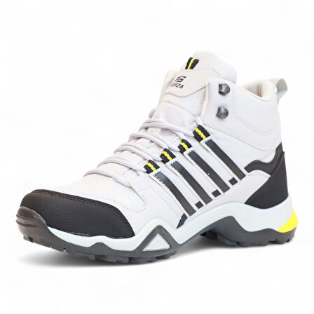 2226-Forza Anatomik Kaydırmaz Tabanlı Soft Shell Outdoor Trekking Erkek Bağcıklı Spor Bot - NKT02226-gri-43