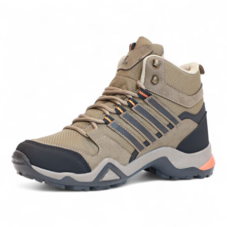 2226-Forza Anatomik Kaydırmaz Tabanlı Soft Shell Outdoor Trekking Erkek Bağcıklı Spor Bot - NKT02226-kahverengi-40