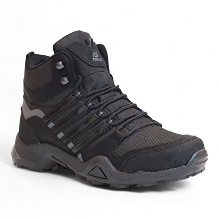 2226-Forza Anatomik Kaydırmaz Tabanlı Soft Shell Outdoor Trekking Erkek Bağcıklı Spor Bot - NKT02226-siyah-43