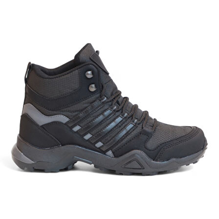 2226-Forza Anatomik Kaydırmaz Tabanlı Soft Shell Outdoor Trekking Erkek Bağcıklı Spor Bot - NKT02226-siyah-43