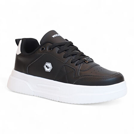 2227-Wickers Air Force Modeli Anatomik Tabanlı Üst Kalite Unisex Sneakers Ayakkabı - NKT02227-siyah-beyaz-36