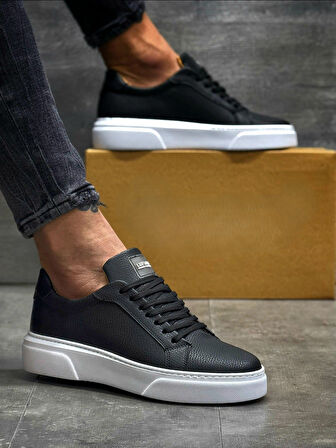 2229-Klasik Air Force Lufian Modeli Anatomik Tabanlı Üst Kalite Sneakers Ayakkabı - NKT02229-siyah-beyaz-41