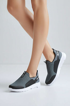 2231-Bestof Anatomik Tabanlı Ultra Hafif Bağcıksız Unisex Yürüyüş Ayakkabısı - NKT02231-Füme-36