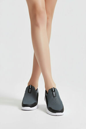 2231-Bestof Anatomik Tabanlı Ultra Hafif Bağcıksız Unisex Yürüyüş Ayakkabısı - NKT02231-Füme-36