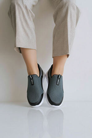 2231-Bestof Anatomik Tabanlı Ultra Hafif Bağcıksız Unisex Yürüyüş Ayakkabısı - NKT02231-Füme-37