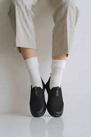 2231-Bestof Anatomik Tabanlı Ultra Hafif Bağcıksız Unisex Yürüyüş Ayakkabısı - NKT02231-siyah-36