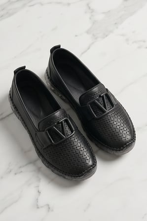 2253-Hakiki Deri Premium Kalite Anatomik Şeffaf Tabanlı Kadın Günlük Ayakkabı - NKT02253-siyah-39
