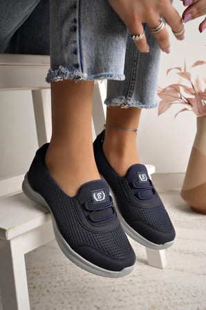 2257-Blacksea Anatomik Tabanlı Ultra Hafif Kadın Günlük Spor Babet Ayakkabı - NKT02257-lacivert-40