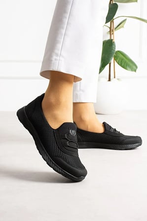 2257-Blacksea Anatomik Tabanlı Ultra Hafif Kadın Günlük Spor Babet Ayakkabı - NKT02257-siyah-37