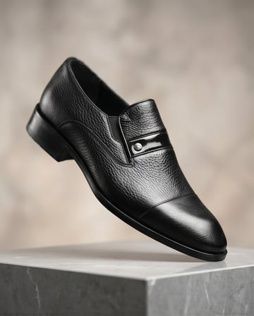 2259 İçi Dışı Duble Hakiki Deri Premium Serisi Kösele Tabanlı Erkek Klasik Ayakkabı - NKT02259-siyah-44