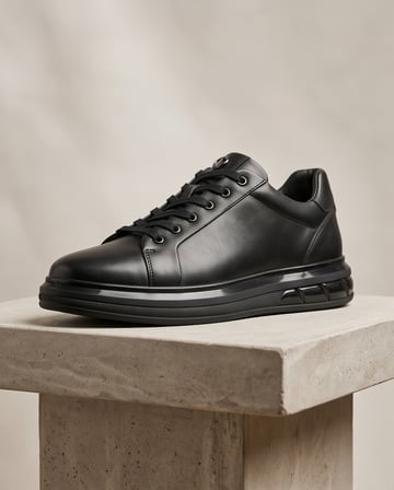 2274-Zanelle Hakiki Full Duble Deri Üst Kalite Premıum Erkek Sneaker Ayakkabı - NKT02274-siyah-40