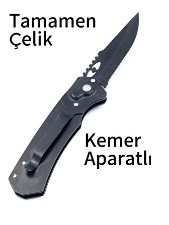 KAMP OUTDOOR  DÜĞMELİ KİLİTLİ METAL ÇAKI 20 CM KEMER APARATLI 