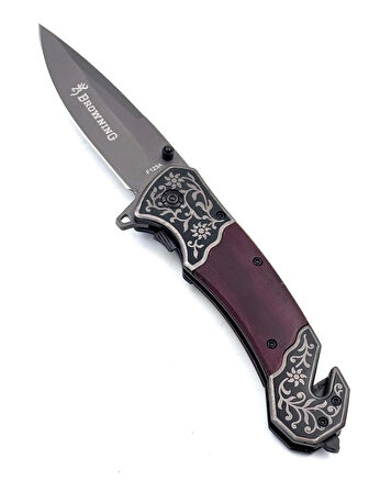 KAMP OUTDOOR   İŞLEMELİ BROWNİNG ÇAKI 23 CM BOY  İÇTEN KİLİTLİ  KEMER KLİPSLİ