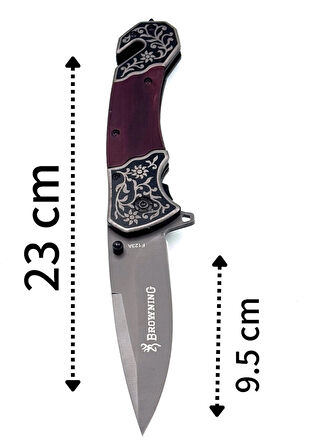 KAMP OUTDOOR   İŞLEMELİ BROWNİNG ÇAKI 23 CM BOY  İÇTEN KİLİTLİ  KEMER KLİPSLİ