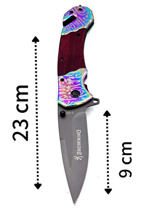 KAMP OUTDOOR   İŞLEMELİ BROWNİNG ÇAKI 23 CM BOY  İÇTEN KİLİTLİ  KEMER KLİPSLİ