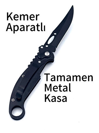 KAMP OUTDOOR  DÜĞMELİ ÇAKI KEMER KLİPSLİ 20.5 CM TAMAMEN METAL KASA 