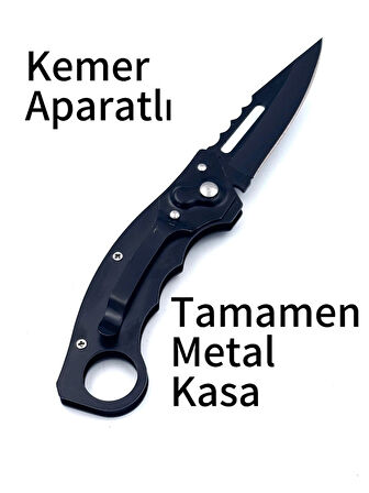 KAMP OUTDOOR  DÜĞMELİ ÇAKI 19 CM KEMER KLİPSLİ TAMAMEN METAL KASA 