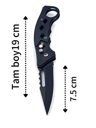 KAMP OUTDOOR  DÜĞMELİ ÇAKI 19 CM KEMER KLİPSLİ TAMAMEN METAL KASA 