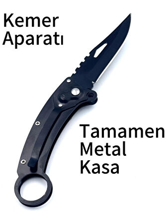 KAMP OUTDOOR  DÜĞMELİ ÇAKI KEMER KLİPLİ TAMAMEN METAL KAS A