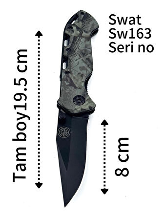 KAMP OUTDOOR  ORJİNAL SWAT 163 ÇAKI   KEMER APARATLI İÇTEN KİLİTLİ  TAMAMEN METAL GÖVDE 