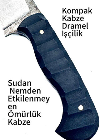 USTA İŞİ KESİM BIÇAĞI  30 CM  80crv2  ÇELİK  KOMPAKT KABZE HEDİYE DERİ KILIF 