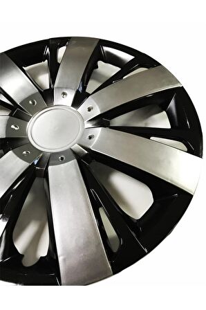 Fiat Linea Uyumlu 15 Inç Piano Black Siyah Beyaz Renkli Jant Kapağı 4 Adet