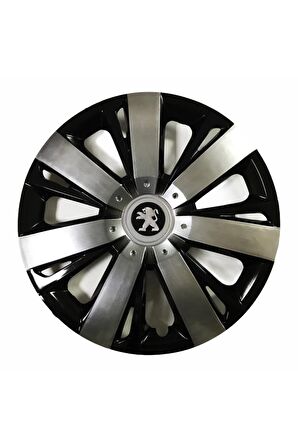 Peugeot 206 Uyumlu 15 Inç Piano Black Siyah Beyaz Renkli Jant Kapağı 4 Adet