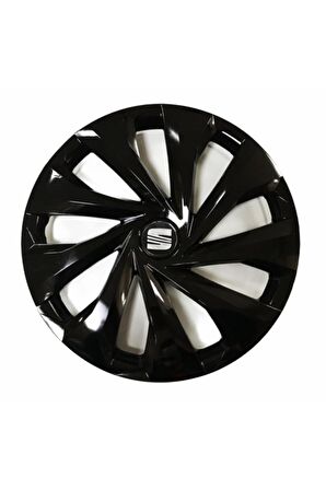 Seat Favorit Uyumlu 15 Inç 4 Adet Piano Black Siyah Jant Kapağı Takımı