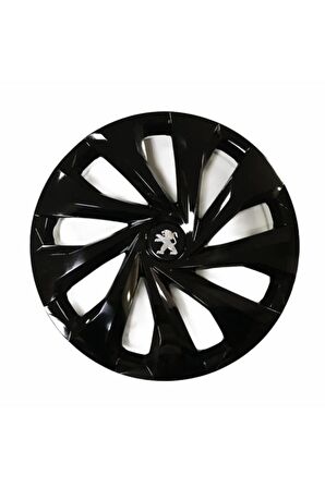 Peugeot 208 Uyumlu 15 Inç 4 Adet Piano Black Siyah Jant Kapağı Takımı