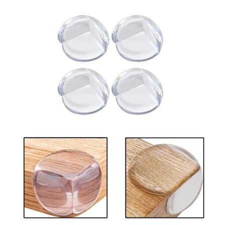 Microcase Bebekler için Eşya Masa Köşe Koruyucu Şeffaf Kendinden Yapışkanlı Silikon Köşe Koruma - ŞEFFAF AL4543 4 Adet