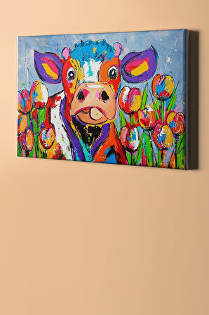 Sayılarla Boyama Seti Kasnaklı Inek Ve Laleler 40 X 50 Cm