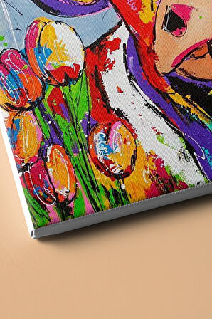 Sayılarla Boyama Seti Kasnaklı Inek Ve Laleler 60 X 75 Cm