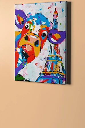 Sayılarla Boyama Seti Kasnaklı Inek Ve Eyfel 60 X 75 Cm