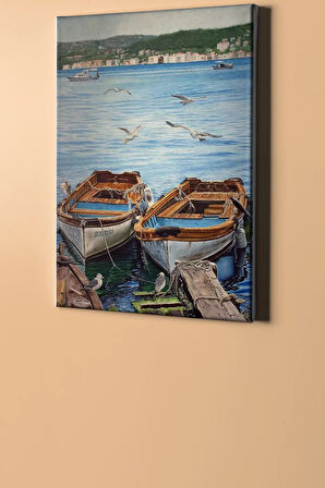 Sayılarla Boyama Seti Kasnaklı Issızlıkta Kayıklar 40 X 50 Cm