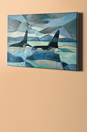 Sayılarla Boyama Seti Kasnaklı Soyut Deniz 40 X 50 Cm